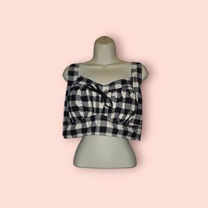 Torrid Retro Chic Checker Print Ruched Bikini Top Wire-Free Swimwear Plus 3X